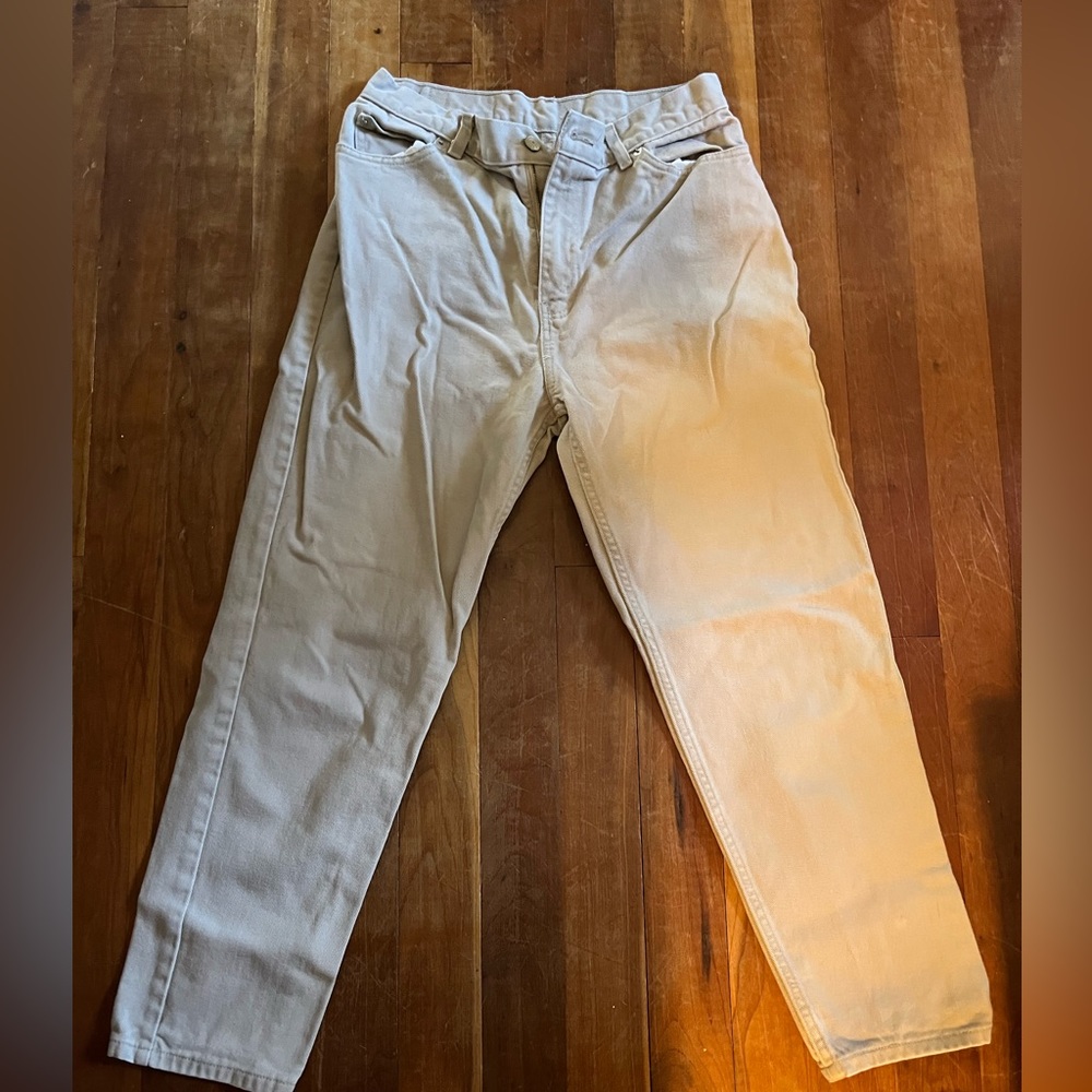 Faded Glory Petite Size 14 Tan Straight Leg Jeans